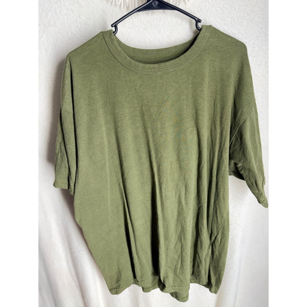 Royce Mens 2XL Olive Green Short Sleeve Crew Neck Cotton T-Shirt Relaxed Fit